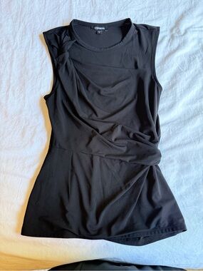Express Black Sleeveless Twist-Front Tank
